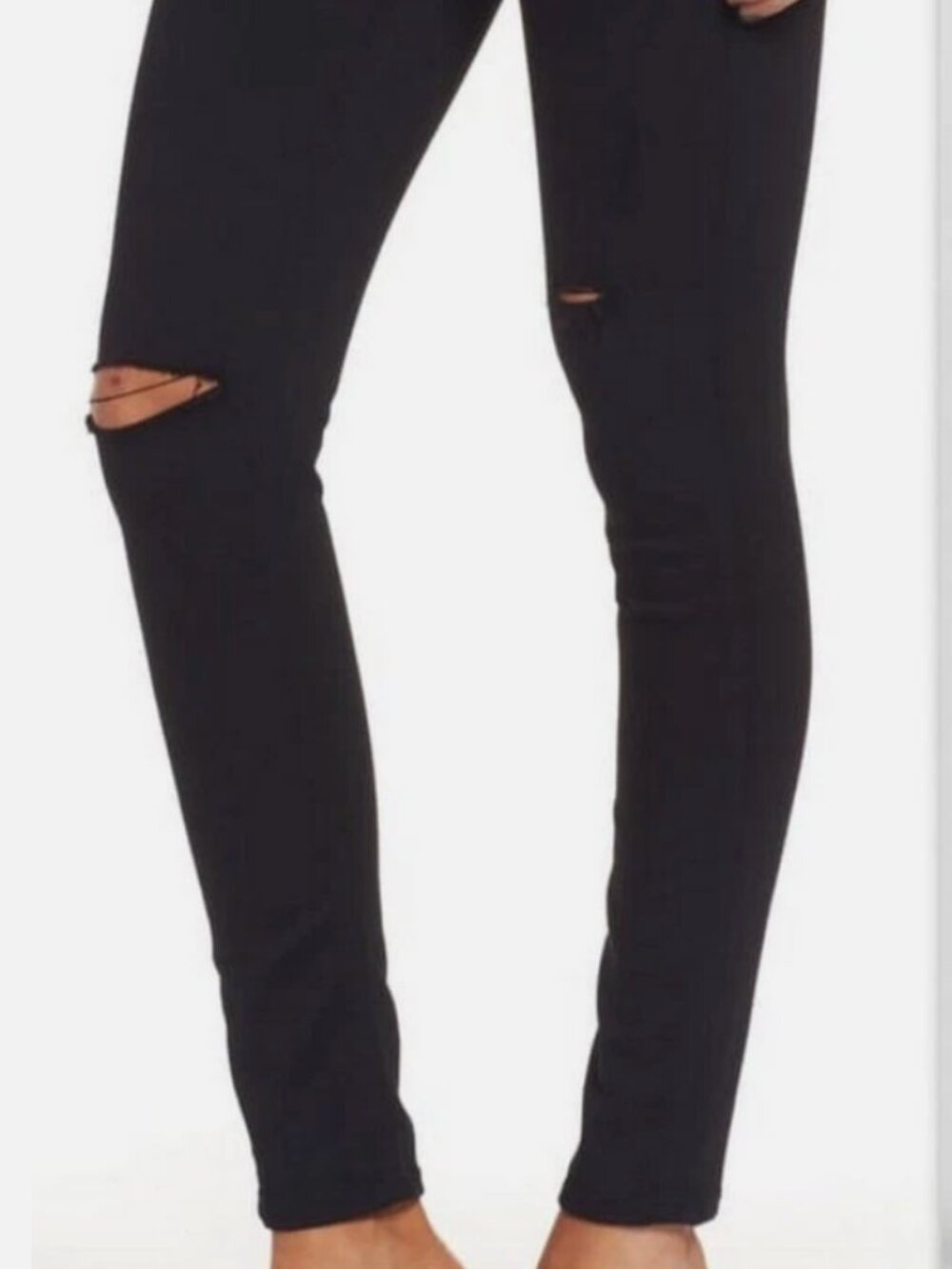 HUDSON Midrise NICO Super Skinny Size 25 Distressed BLACK (DBLK) Style: NAWM407D